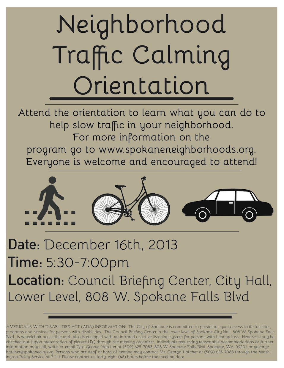 Traffic-Calming Orientation Tonight (Dec 16) - Emerson-Garfield Community